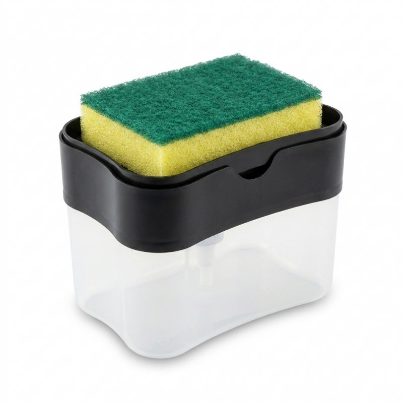 Dozator detergent vase cu burete inclus dispenser sapun bucatarie chiuveta Adison